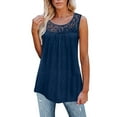thumbnail image 1 of XMHJSMD Summer Tank Tops for Women Women Shirtsleeveless Loosecasualstylish Top Shirts(Blue,Xxxxl), 1 of 8