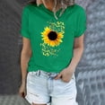 thumbnail image 1 of XMHJSMD Tshirts Shirts for Women Women's Sunflower Printed T Shirt Short Sleeved Summer Pattern Casual Shirt T Shirt Top(Green,L), 1 of 8