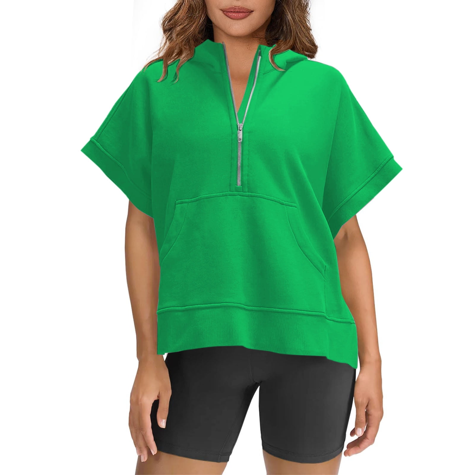 Inadays Women's Hooded Tops, Oversized 1/4 Zip Sweatshirt, Long