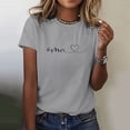 thumbnail image 1 of XMHJSMD Womens Summer Clothes Oma Women's Love Letter Printed Shirt Short Sleeved Round Neck T Shirt Fashion Top Lightweight Soft Casual Summer Clothing Clothes(Gray,Xl), 1 of 4