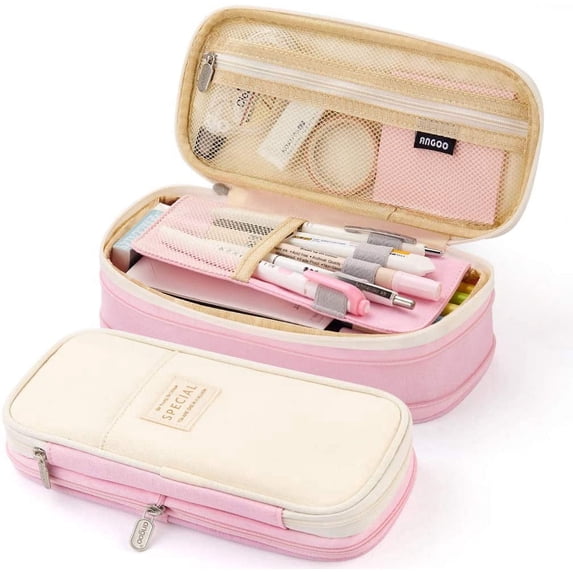 XMKP Canvas Pencil Cases, Pink or Navy Blue