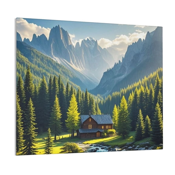 XMLMRY Canvas Decorative Picture Canvas Wall Art Forest Hut For Living Room Wall Decor Wall Art Bedroom For Bedroom Bathroom Canvas Art Prints Home Decorations