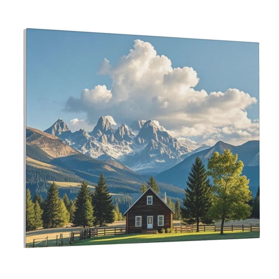 XMLMRY Canvas Decorative Picture Canvas Wall Art Log Cabin For Living Room Wall Decor Bedroom Wall Decor For Bedroom Bathroom Canvas Art Prints Ready To Hang Home Decorations