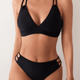 thumbnail image 1 of XMMHHG Chic High Cut Solid Color Sexy Bikini Set with V Neck Straps - Stylish Women‘s Swimwear & Clothing, 1 of 5