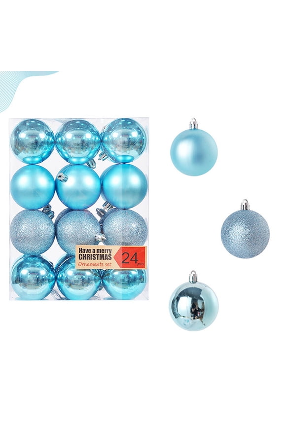 1.57 Inch Mini Shatterproof Plastic Christmas Tree Decorative Hanging Balls 24 Pcs/Pack