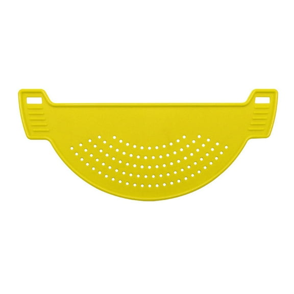 XMMSWDLA 1 Pieces Pot Drainer with Handle HandHeld Pan Pot Strainer Plastic Pot Side Strainer Pasta Pot Drainers for Noddles Fruit Veggies andMore, Fits Up All Inches Pans