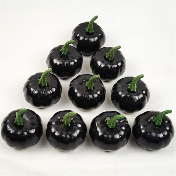 XMMSWDLA 10 Pack Black Pumpkins for Decorating Outside, Fake/Faux/Foam/Decorative/Artificial/Craft Pumpkins for Fall Autumn Halloween Thanksgiving Porch Tabletop Decor pumpkin decor