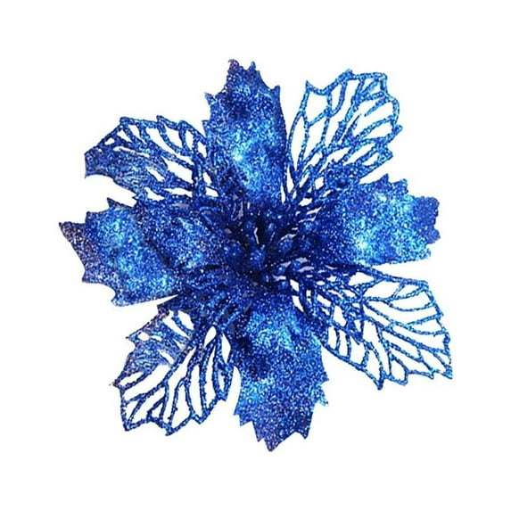 XMMSWDLA 10 Pcs Glitter Christmas Tree Ornaments Supplies for Xmas Wedding Party Happy New Year Decorations Blue