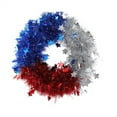 thumbnail image 1 of XMMSWDLA 15.74 inches American Flag Floral Wreath Patriotic Decorations Wreath Red White Blue Artificial Floral Twig Wreath 4th of July Independence Day Memorial Day Flag Day Hanging Decoration, 1 of 3