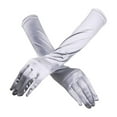 thumbnail image 1 of XMMSWDLA 1920s Long Gloves For Women Opera Evening Gloves Costume Elbow Satin Gloves Bridal Gloves For Women Wedding Cycling Gloves Gray, 1 of 3