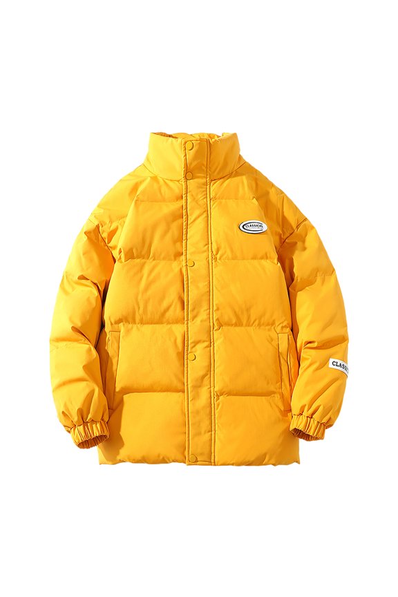 2022 Clearance Men Tops Cotton Winter Couple New Style Candy Color Stand-up Collar Warm Jacket