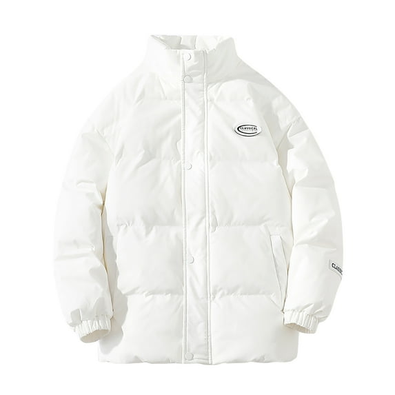 XMMSWDLA Mens Plus Top Cotton Winter Couple New Style Candy Color Stand-up Collar Warm Jacket