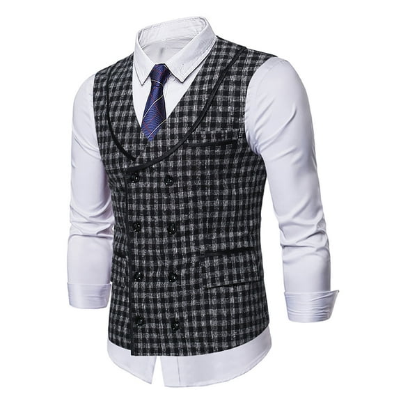 XMMSWDLA 2022 Men Tops Four Seasons Casual Suit Vest