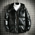 thumbnail image 1 of XMMSWDLA 2022 Men Tops Shiny Hooded Reflective Down Jacket Cotton Jacket, 1 of 5