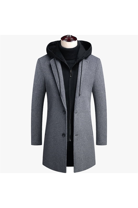 2022 Men Tops Winter Coat Slim Fit Long Coat Business Coat With Stand-Up Collar Winter