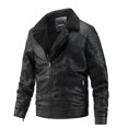 thumbnail image 1 of XMMSWDLA 2022 Clearance Men Tops Winter Lamb Velvet Leather Jacket Plus Velvet Warm Jacket Motorcycle Jacket, 1 of 7