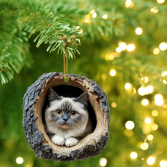 XMMSWDLA 2025 Forest Animal Christmas Ornaments - 2D Acrylic Tree Decorations with Animal Prints, Cute Hanging Christmas Tree Ornaments for Animal Lovers, Festive Gift for Home & Garden Parties