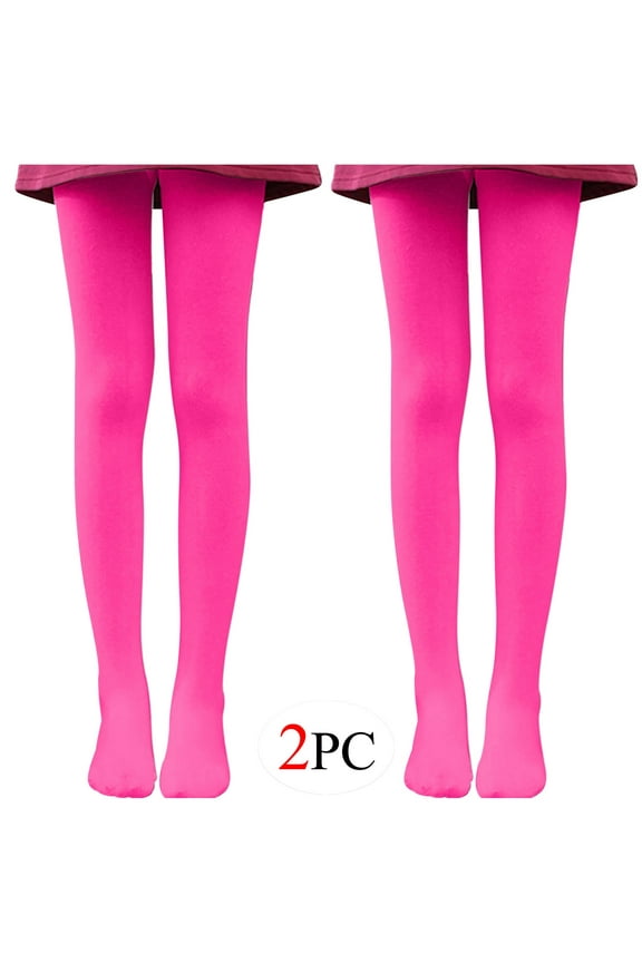 2pc Women'S Solid Colored Opaque Microfiber Footed Tights Womens Tights