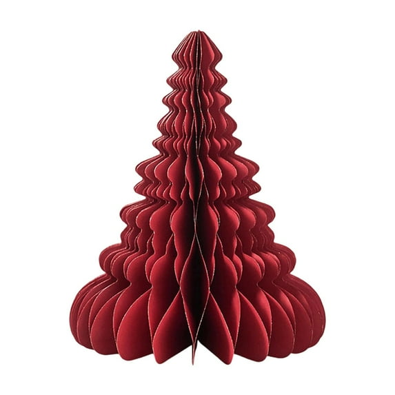 XMMSWDLA 3D Honeycomb Christmas Tree Ornament - Foldable Mini Paper Xmas Decor for Tabletop/Ceiling, Holiday Centerpiece for Home & Party