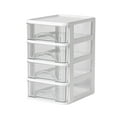 thumbnail image 1 of XMMSWDLA 4 Layer Desktop Drawer Mini Plastic Containers Transparent Cosmetic Dresser Organizer for Makeup Bathroom Office Dorm Desk Countertop Storage Totes with Lids, 1 of 3