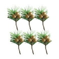 thumbnail image 1 of XMMSWDLA 6PCS Artificial Pine Picks Christmas Simulation Pine Needle Small Berries Pinecones for Flower Arrangements Wreaths Wedding Garden Xmas Tree Decorations, 1 of 6