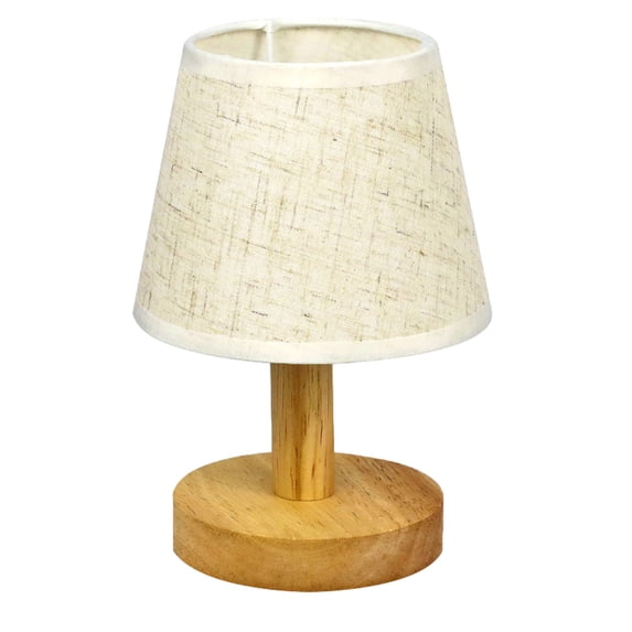 XMMSWDLA 7.87" Modern 3-Way Dimmable Wooden Table Lamp with Fabric Shade