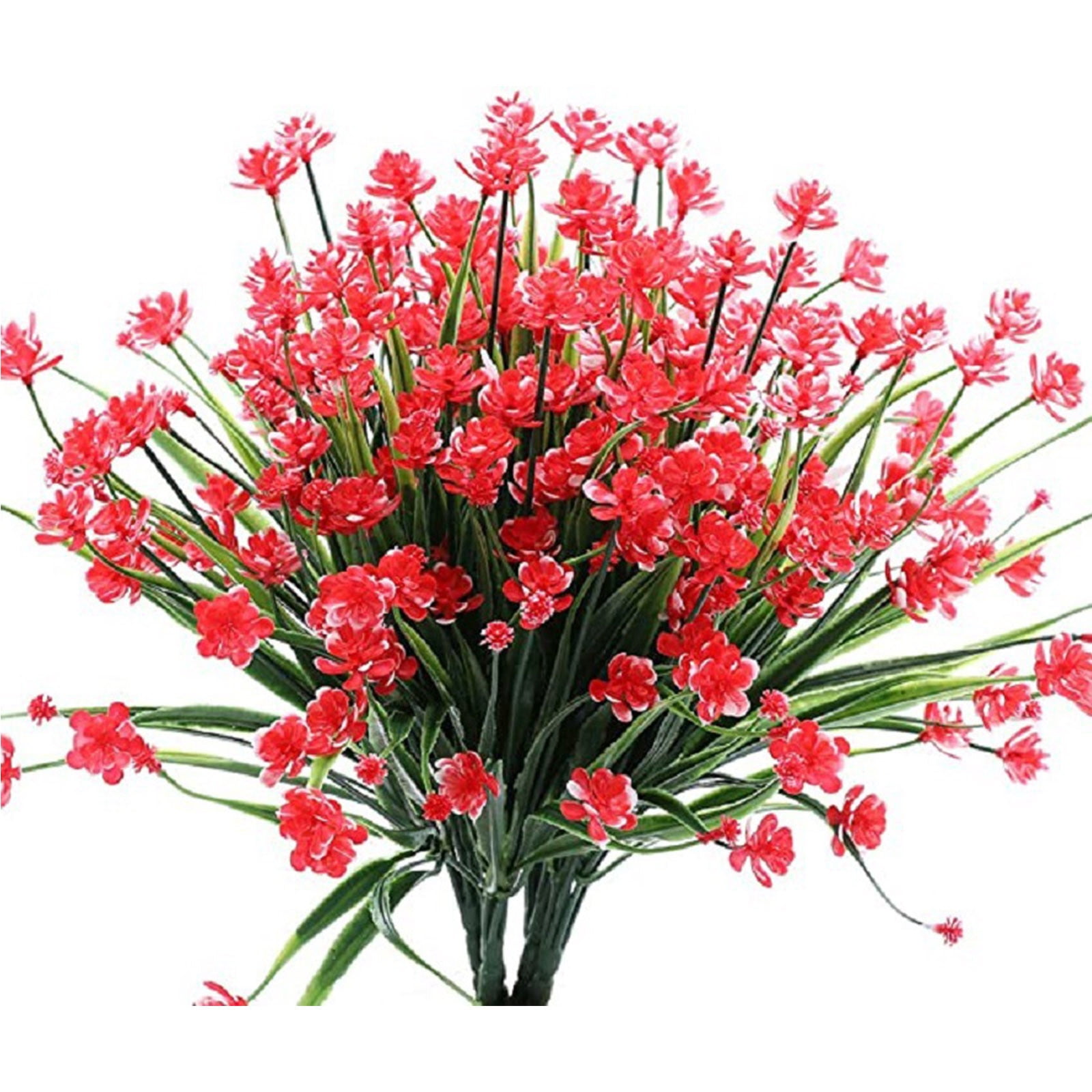 XMMSWDLA 8 Bundles Artificial Flowers Outdoor Uv Resistant Plants Fake ...