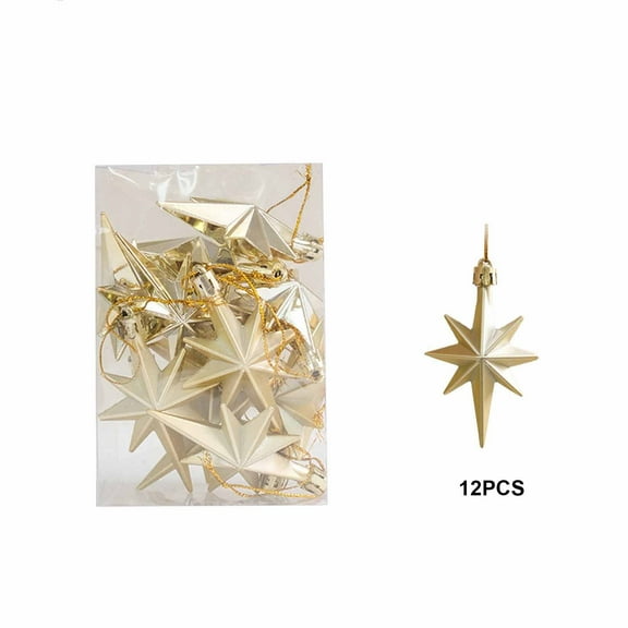 XMMSWDLA 9-Pointed 5.3 Inch Paper Star Lanterns Christmas Hanging Lamp Paper Decorations Shade Wedding Birthday Christmas Home Party Decorations