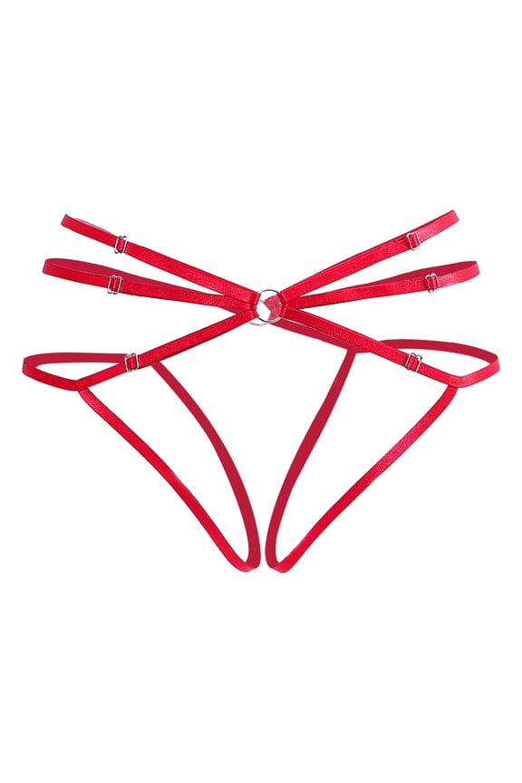 Adjustable String Bikini Thongs G String Soft & Silky Pouch Underwear Swimwear Panties Red 3XL Ladies Underwear