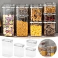 thumbnail image 1 of XMMSWDLA Airtight Food Storage Container Set,Kitchen Pantry Organization Canisters Airtight Plastic Containers with Lids for Cereal, Spaghettie, Pasta Kitchen Storage, 1 of 4
