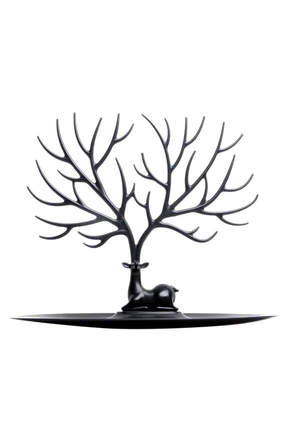 Antler Tree Jewelry Rack with Tray, Jewelry Hanging Tree Stand, Jewelry Organizer Display Holder Tower for Necklace Earring Bracelet Ring