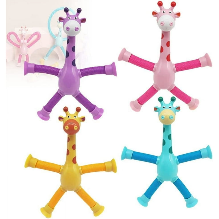 XMMSWDLA Aquarium Decorations Telescopic Suction Cup Giraffe Toy Telescopic Suction Cup Giraffe Toy Ever Changing Giraffe Telescopic Tube Suction Cup