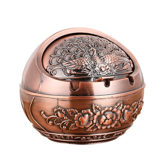 XMMSWDLA Ashtrays Vintage Ashtray with Fancy Ashtray Windproof Ashtray Decorative Ashtray Lid Windproof Metal Home Ashtrays