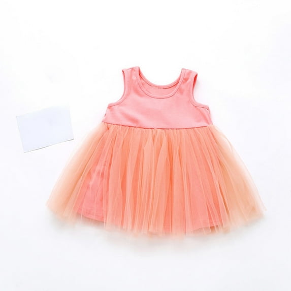 XMMSWDLA Baby Clothes High Quality Spring Girls Solid Dress Baby Girls Princess Tutu Clothing 0-3y Toddler Fall Toddler Dresses Pink Flower Girl Dress