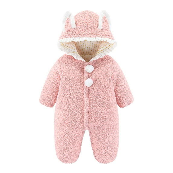 XMMSWDLA Baby Outerwear Baby Boys Girls JHooded Clothes Zipper Clothes One Piece Outfits Warm Animal Ear Clotheses for Infant Toddler Baby