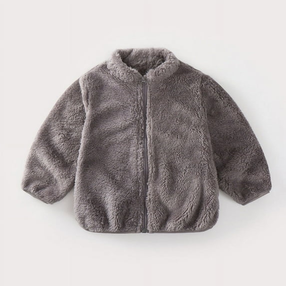 XMMSWDLA Baby Outerwear Baby Boys Girls Thick Warm Solid Coat Fleece Outwear Jacket Winter