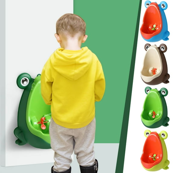XMMSWDLA Baby Urinal Blue Cute Frogs Shape Training Standing Urinal Hang Type Boysfrog-Shaped Hanging Boy Urinal Blue