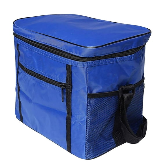 XMMSWDLA Bag Lunch Shoulder Cooler Insulated Box Picnic Tote Strap Camping Thermal Oxford Cloth Insulation Bag Blue