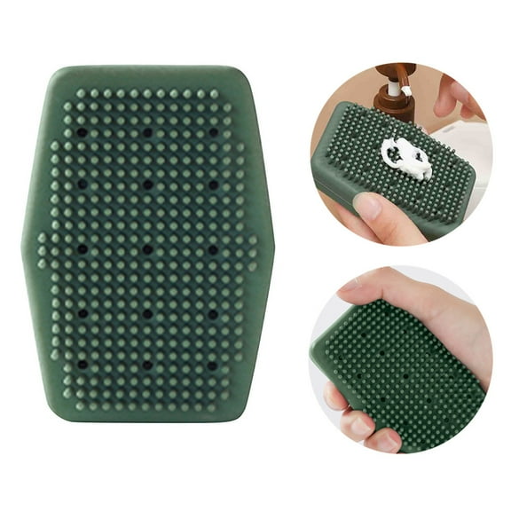 XMMSWDLA Brushes Quick Foaming Bath Brush Bathroom Soft Silicone Rubbing Massage Bubble BathBrush items (Green)
