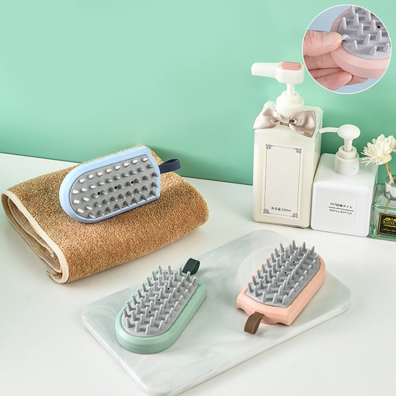 XMMSWDLA Brushes Scalp Massager Original Soft Silicone Shampoo Brush Soft Silicone Bristles items (Blue)