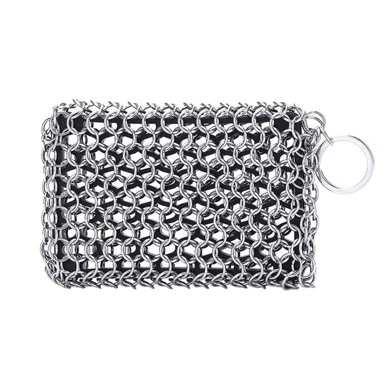 Xmmswdla Cast Iron Scrubber, Upgraded Chainmail Scrubber for Cast Iron Pan - Chain Mail Scrubber Cast Iron Sponge - Metal Scrubber Cast Iron Cleaner