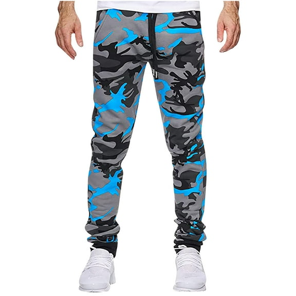 XMMSWDLA Casual Camo Joggers Sweatpants for Men Lightweight Hiking Outdoor Sweatpants Streetwear Pants for Men Gym Pants Men