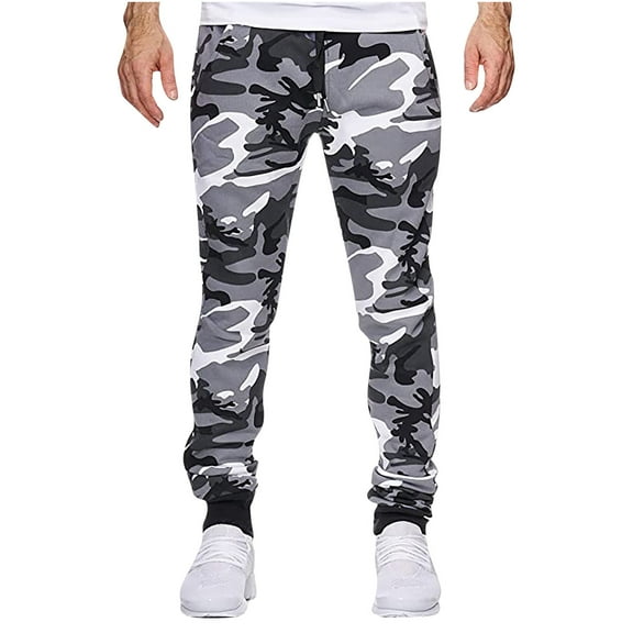 XMMSWDLA Casual Camo Joggers Sweatpants for Men Lightweight Hiking Outdoor Sweatpants Streetwear Pants for Men Work Pants for Men