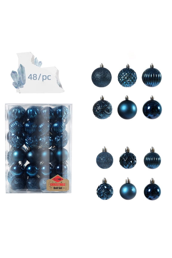 Christmas Ball Ornaments for Christmas Decorations - 48 Pieces 2.36inch Xmas Tree Shatterproof Gold Ball Ornaments with Hanging Loop for Holiday and Seasonal Decoration