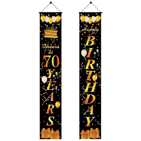 XMMSWDLA Christmas Decorations Indoor Birthday Couplet Happy Birthday Outdoor Decoration Curtain Banner Car Decorations