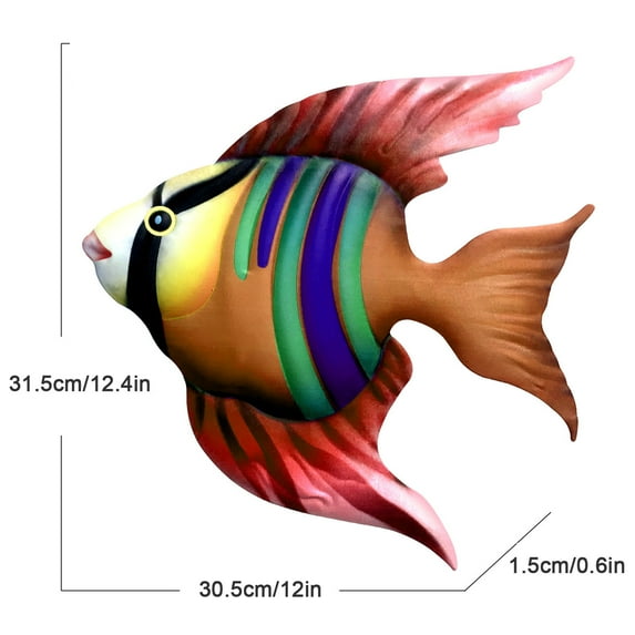 XMMSWDLA Christmas Decorations Indoor Fish Metal Art Wall Decoration Living Room Bedroom Home Decoration Girl Birthday Decorations
