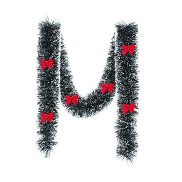 XMMSWDLA Christmas Garland with12 Bowknots Christmas Decorations for Tree and in Indoor Outdoor, Perfect for Holiday, Wedding, and Party