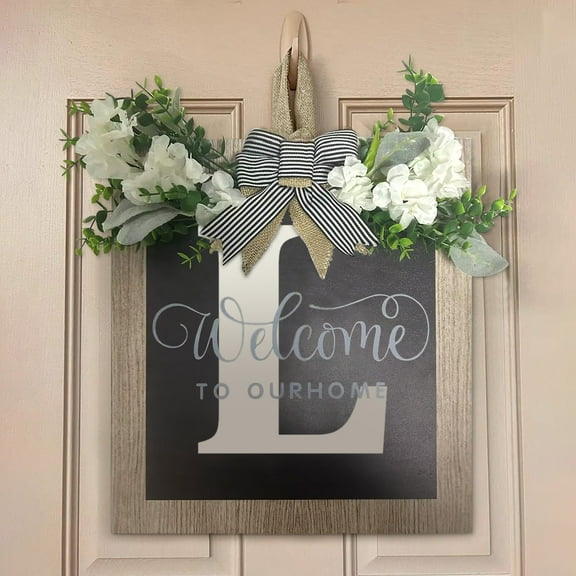 XMMSWDLA Classroom DecorationsLast Name Year Round Front Door Wreath,Decorative Hanging Plaques In Front Of The Door Home Decorations