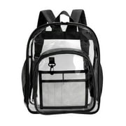 XMMSWDLA Clear Mini Backpack Waterproof Transparent Backpack for Work, Concert, Sport Event, Security Travel & Stadium (Black)