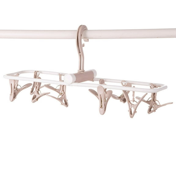 XMMSWDLA Clothes Drying Rack,12 Clips Laundry Drying Rack Folding Sock and Underwear Hanger